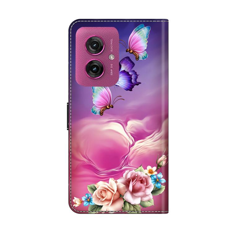 For Motorola Moto G55 Crystal-Like Painted Vegan Leather Phone Case