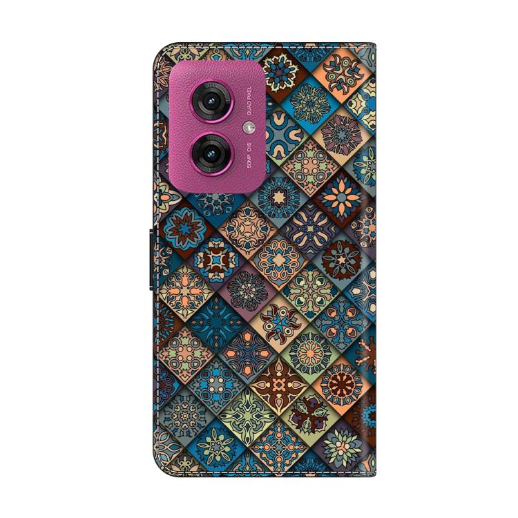 For Motorola Moto G55 Crystal-Like Painted Vegan Leather Phone Case