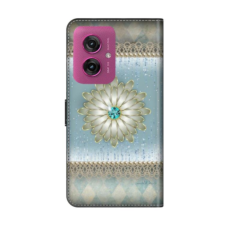 For Motorola Moto G55 Crystal-Like Painted Vegan Leather Phone Case