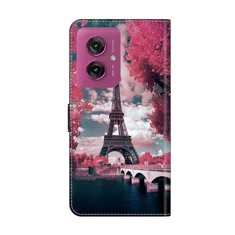 For Motorola Moto G55 Crystal-Like Painted Vegan Leather Phone Case