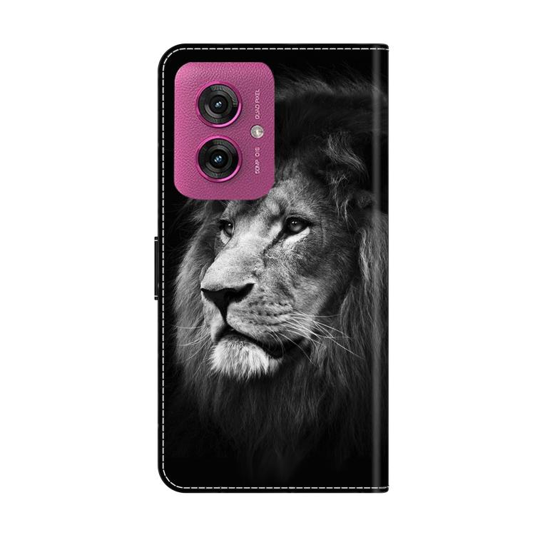 For Motorola Moto G55 Crystal-Like Painted Vegan Leather Phone Case