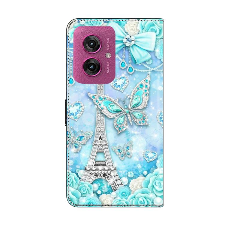 For Motorola Moto G55 Crystal-Like Painted Vegan Leather Phone Case