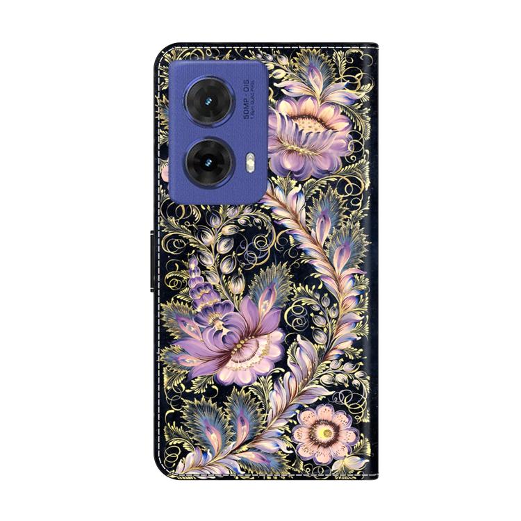 For Motorola Moto G85 Crystal-Like Painted Vegan Leather Phone Case