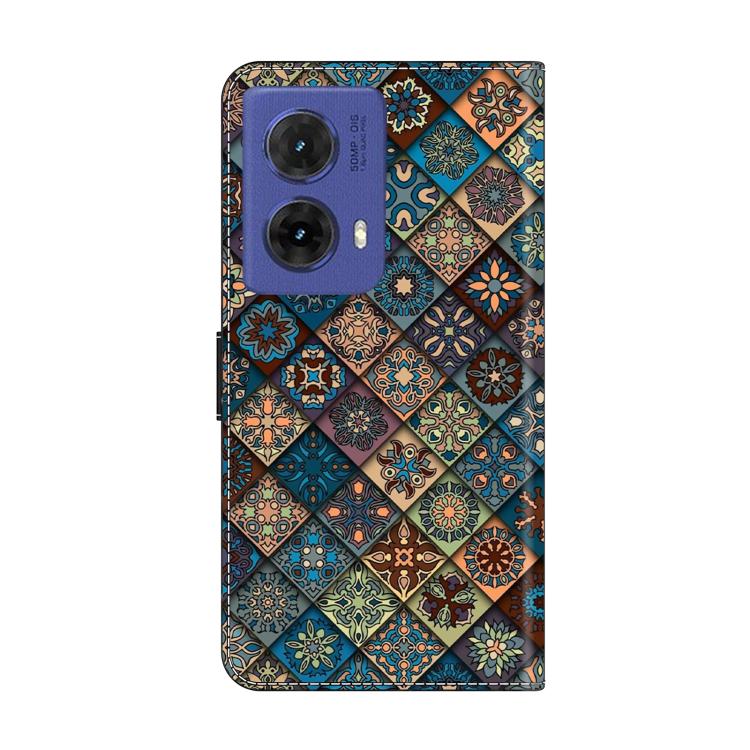 For Motorola Moto G85 Crystal-Like Painted Vegan Leather Phone Case
