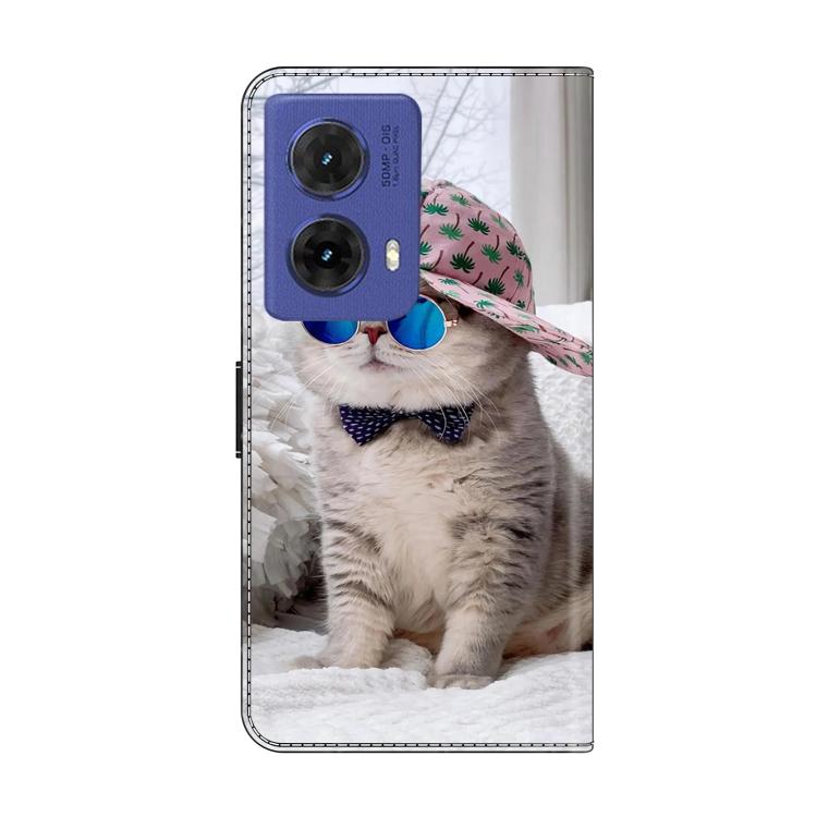 For Motorola Moto G85 Crystal-Like Painted Vegan Leather Phone Case