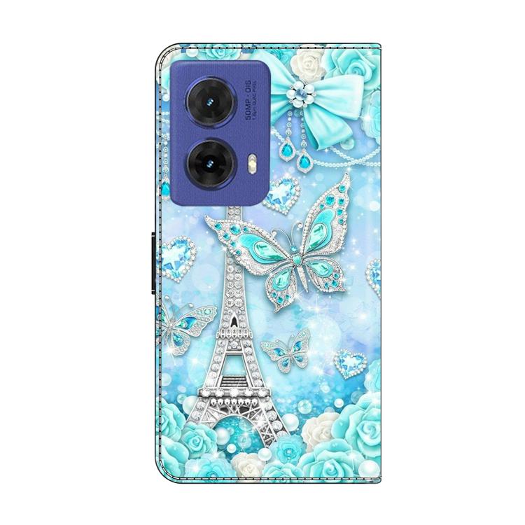 For Motorola Moto G85 Crystal-Like Painted Vegan Leather Phone Case