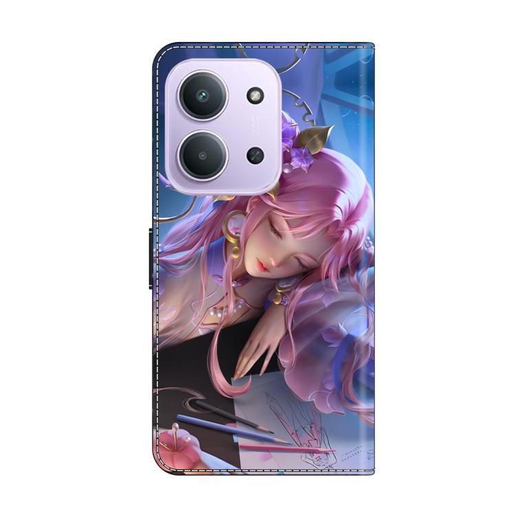 For Redmi 15C 5G / 4G Global 171mm / Poco C85 4G Crystal-Like Painted Vegan Leather Phone Case