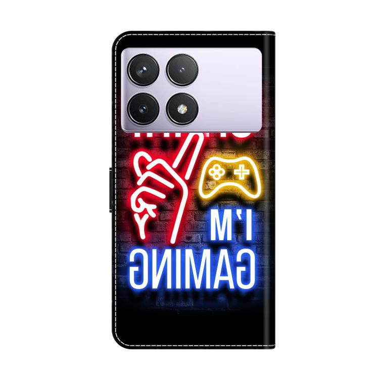 For Redmi K70E / Poco X6 Pro Crystal-Like Painted Vegan Leather Phone Case