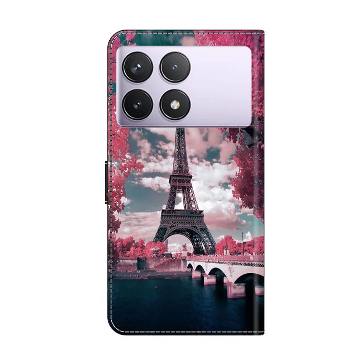 For Redmi K70E / Poco X6 Pro Crystal-Like Painted Vegan Leather Phone Case