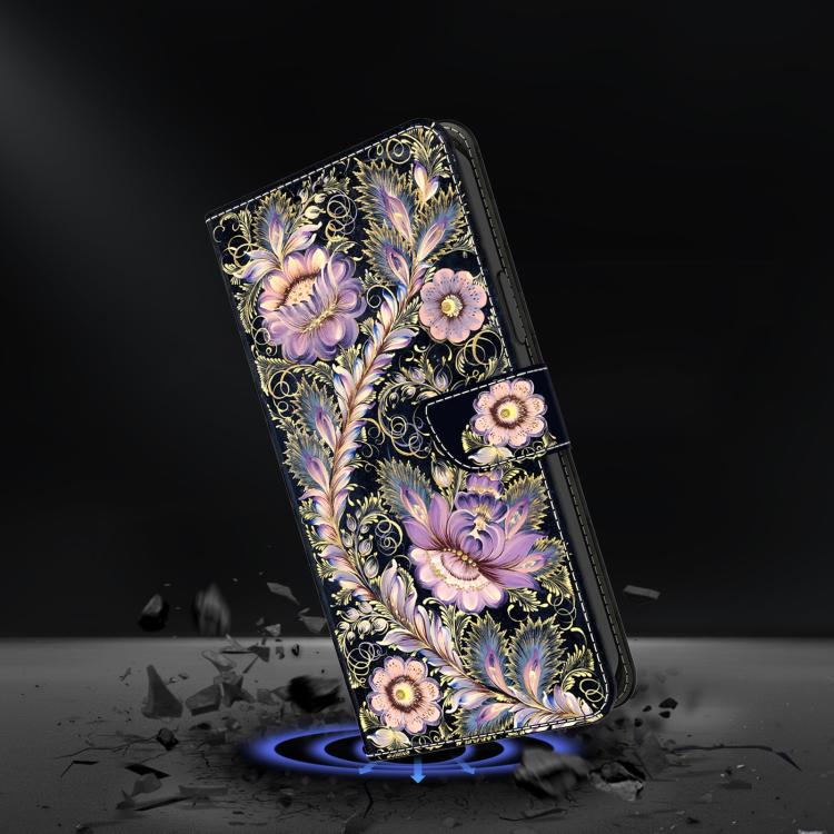 For Redmi Note 14 5G Crystal-Like Painted Vegan Leather Phone Case