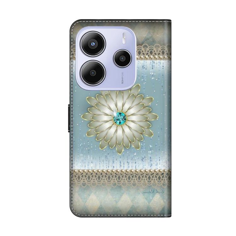 For Redmi Note 14 5G Crystal-Like Painted Vegan Leather Phone Case