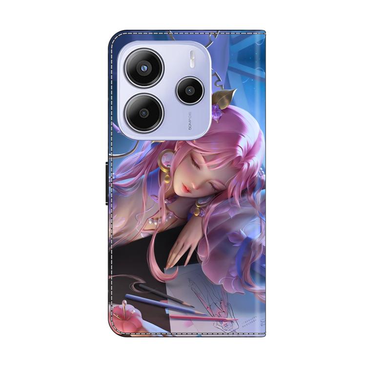 For Redmi Note 14 5G Crystal-Like Painted Vegan Leather Phone Case