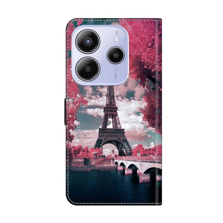 For Redmi Note 14 5G Crystal-Like Painted Vegan Leather Phone Case