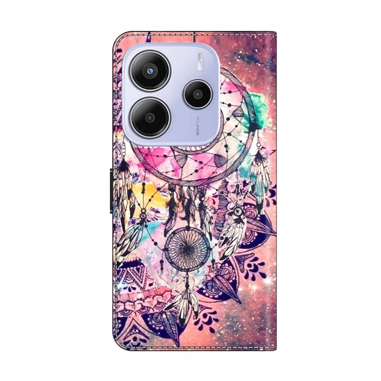 For Redmi Note 14 4G 163.25mm Crystal-Like Painted Vegan Leather Phone Case