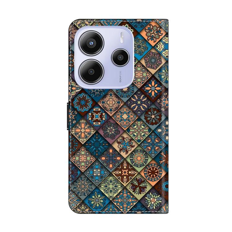 For Redmi Note 14 4G 163.25mm Crystal-Like Painted Vegan Leather Phone Case
