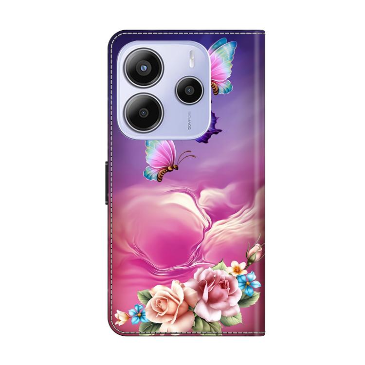 For Redmi Note 14 4G 163.25mm Crystal-Like Painted Vegan Leather Phone Case