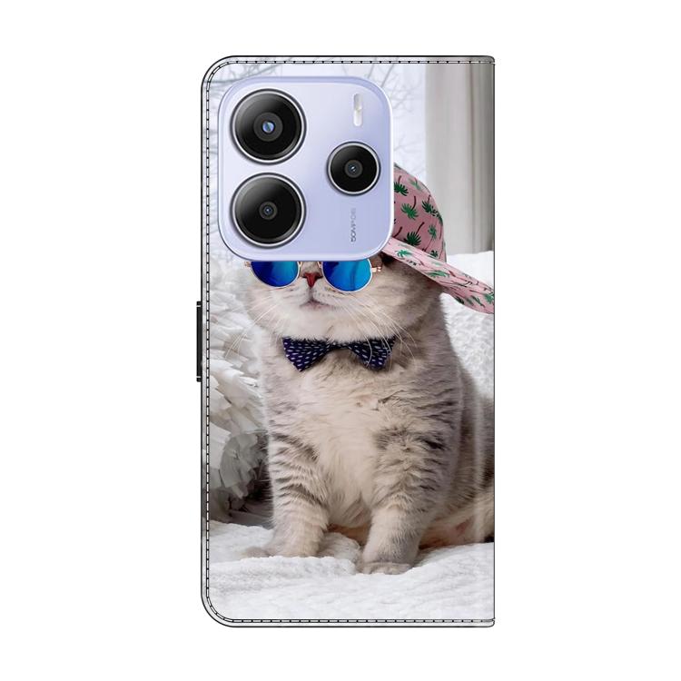 For Redmi Note 14 4G 163.25mm Crystal-Like Painted Vegan Leather Phone Case