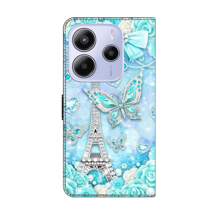 For Redmi Note 14 4G 163.25mm Crystal-Like Painted Vegan Leather Phone Case