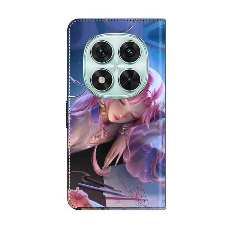 For Redmi Note 14 Pro 4G Crystal-Like Painted Vegan Leather Phone Case
