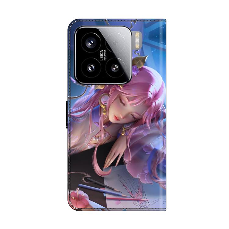 For Xiaomi 15 Crystal-Like Painted Vegan Leather Phone Case
