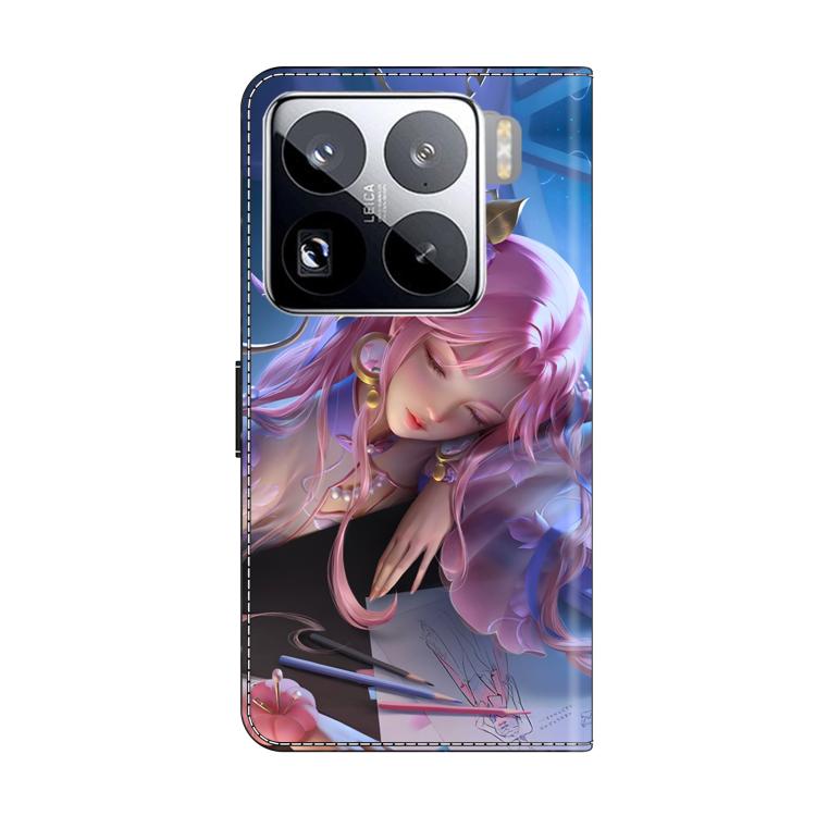 For Xiaomi 15 Pro Crystal-Like Painted Vegan Leather Phone Case