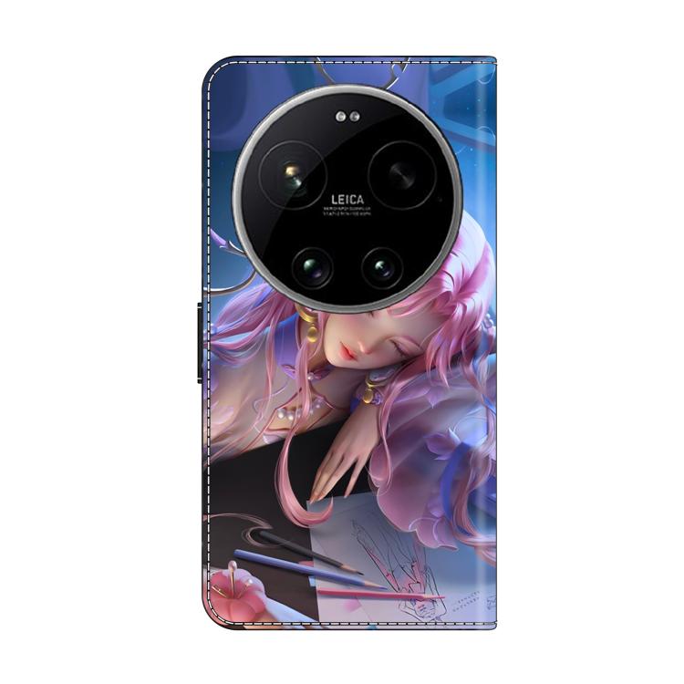 For Xiaomi 17 Ultra Crystal-Like Painted Vegan Leather Phone Case