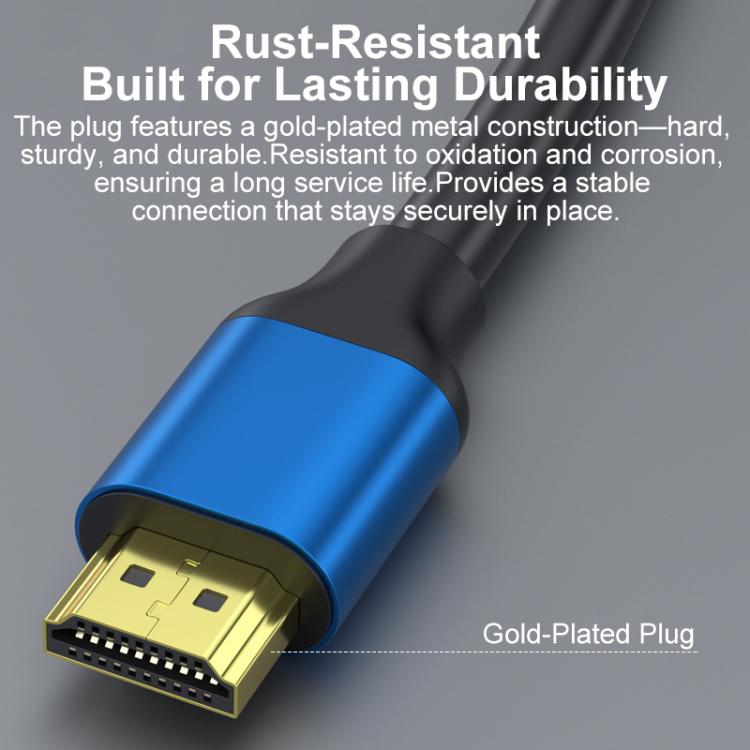 HDMI 2.0 High-Speed 4K Ultra HD Gold-Plated Connection HDTV Video Cable, Length:3m - Black Blue