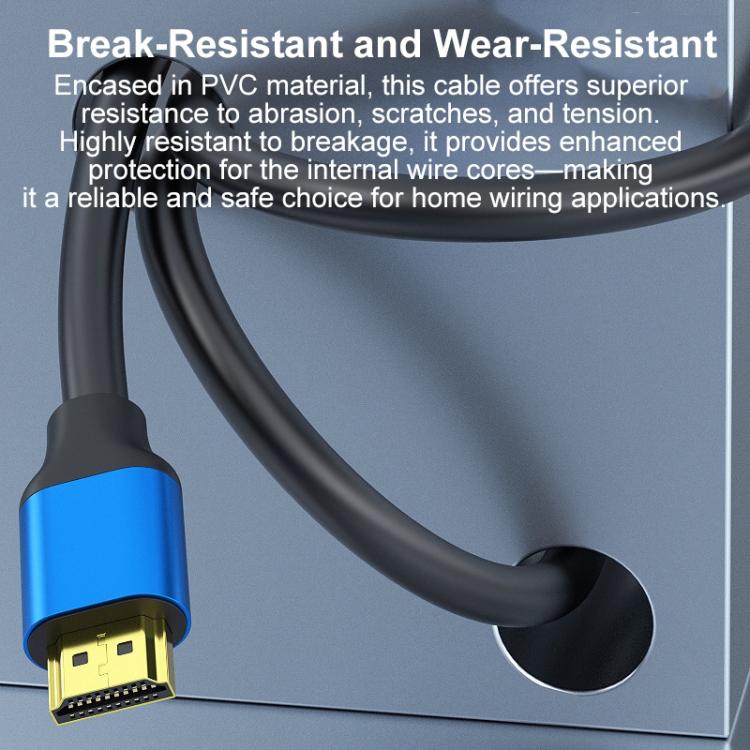HDMI 2.0 High-Speed 4K Ultra HD Gold-Plated Connection HDTV Video Cable, Length:5m - Black Blue