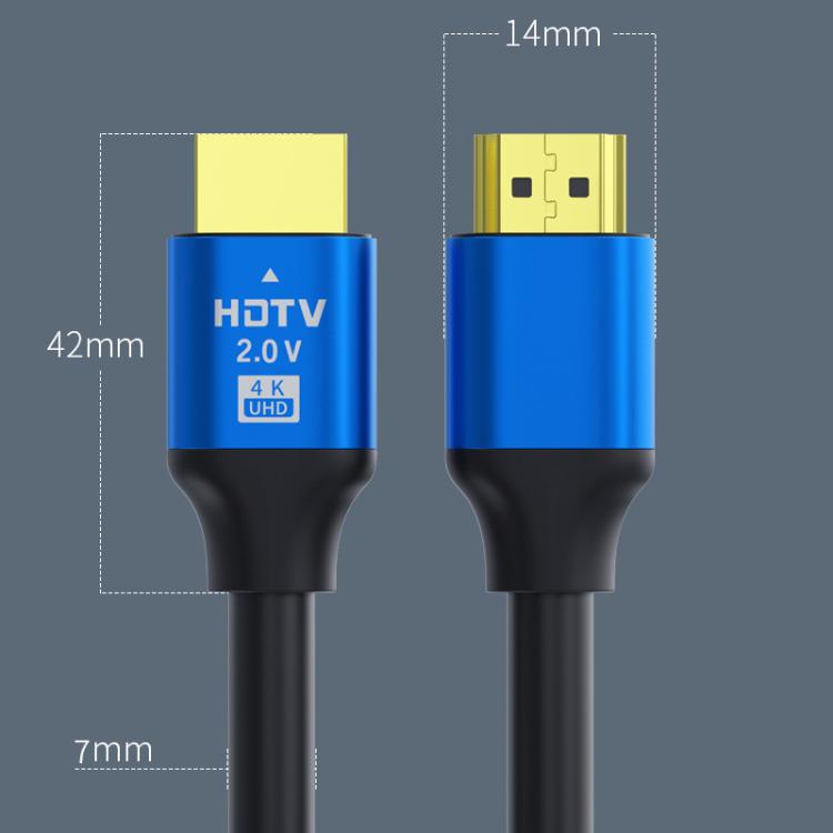 HDMI 2.0 High-Speed 4K Ultra HD Gold-Plated Connection HDTV Video Cable, Length:10m - Black Blue