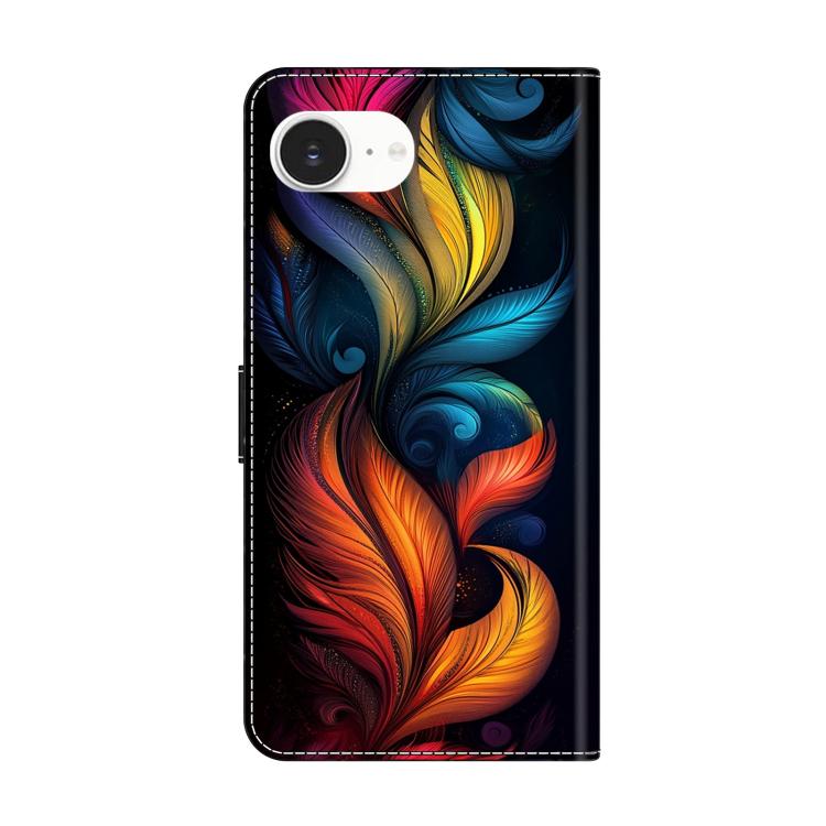 For iPhone 17e / 16e Crystal-Like Painted Vegan Leather Phone Case