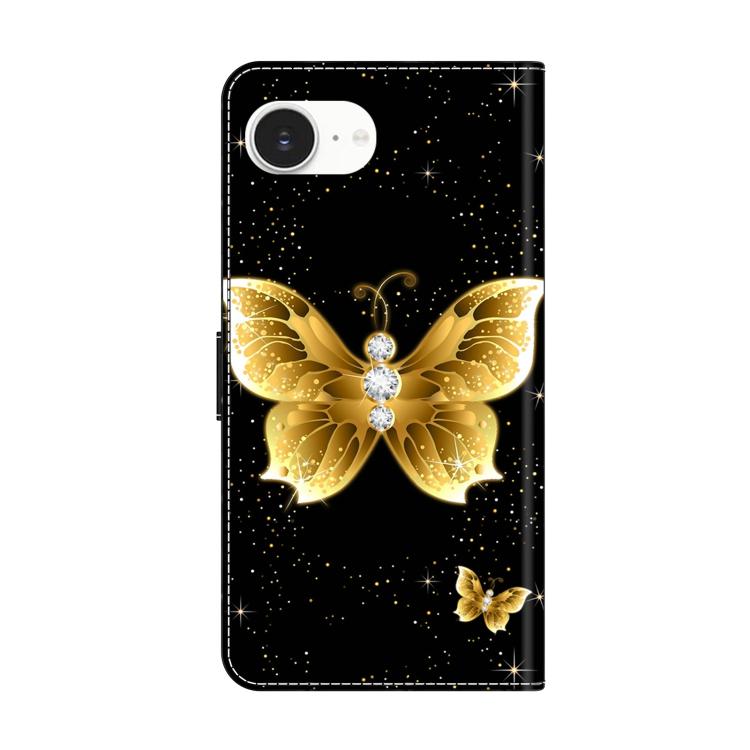 For iPhone 17e / 16e Crystal-Like Painted Vegan Leather Phone Case