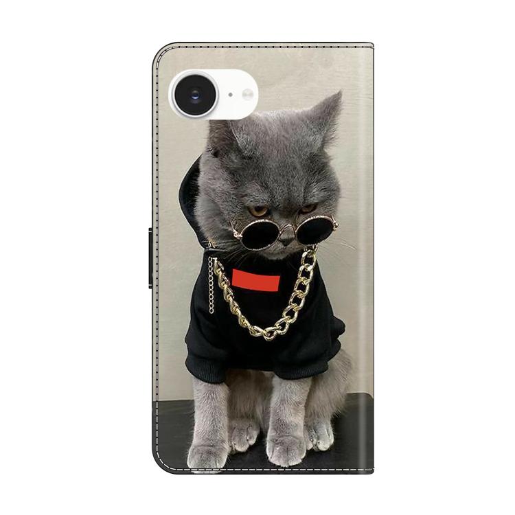 For iPhone 17e / 16e Crystal-Like Painted Vegan Leather Phone Case