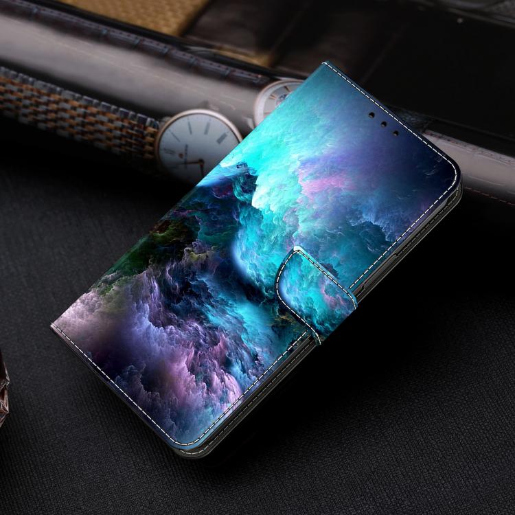 For iPhone 17e / 16e Crystal-Like Painted Vegan Leather Phone Case