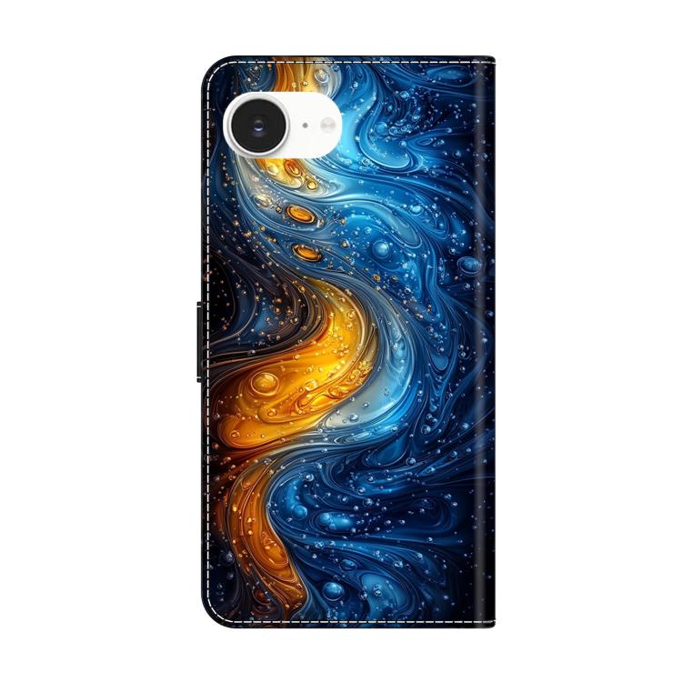 For iPhone 17e / 16e Crystal-Like Painted Vegan Leather Phone Case