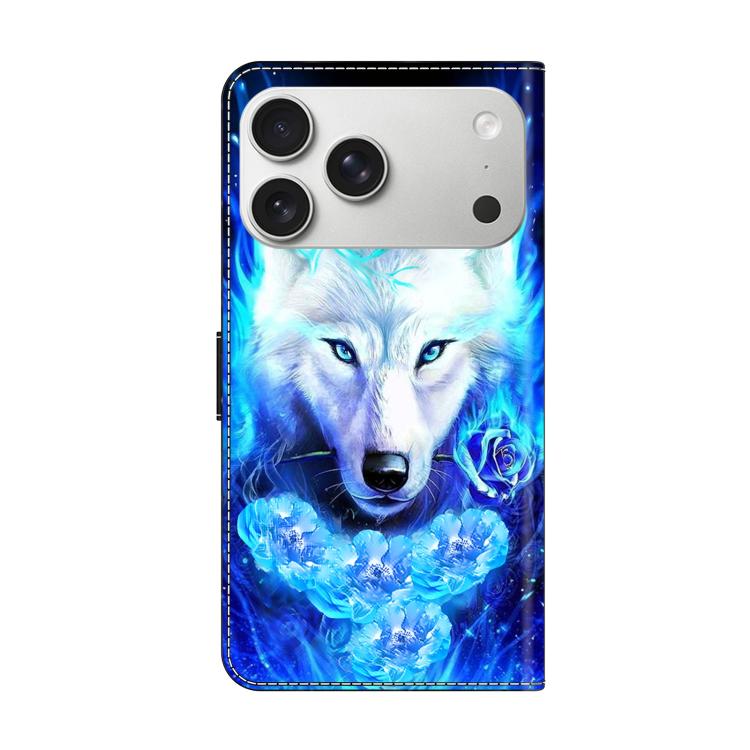 For iPhone 17 Pro Max Crystal-Like Painted Vegan Leather Phone Case