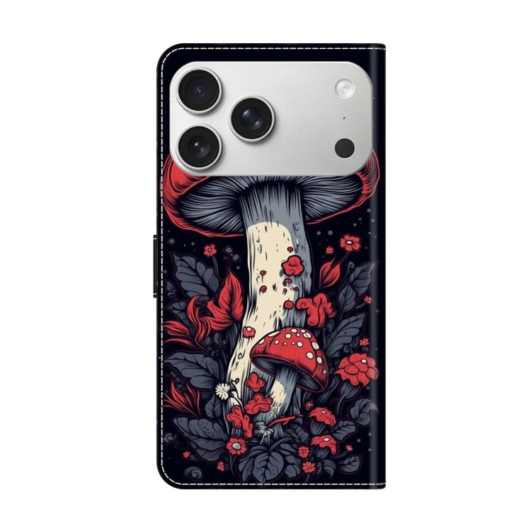 For iPhone 17 Pro Max Crystal-Like Painted Vegan Leather Phone Case