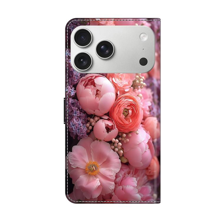 For iPhone 17 Pro Max Crystal-Like Painted Vegan Leather Phone Case