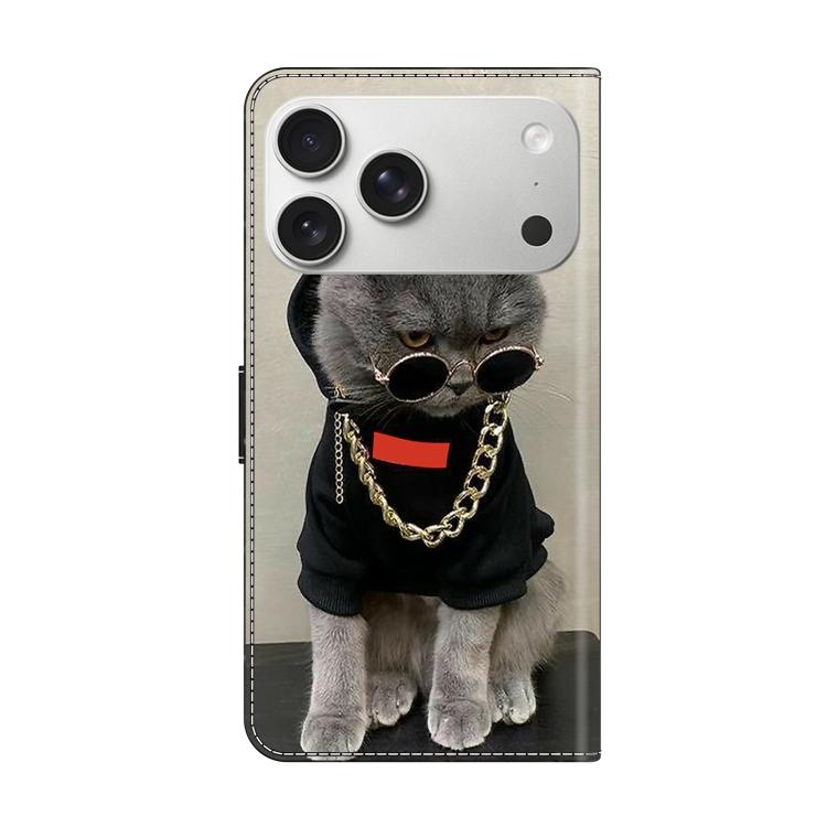 For iPhone 17 Pro Max Crystal-Like Painted Vegan Leather Phone Case