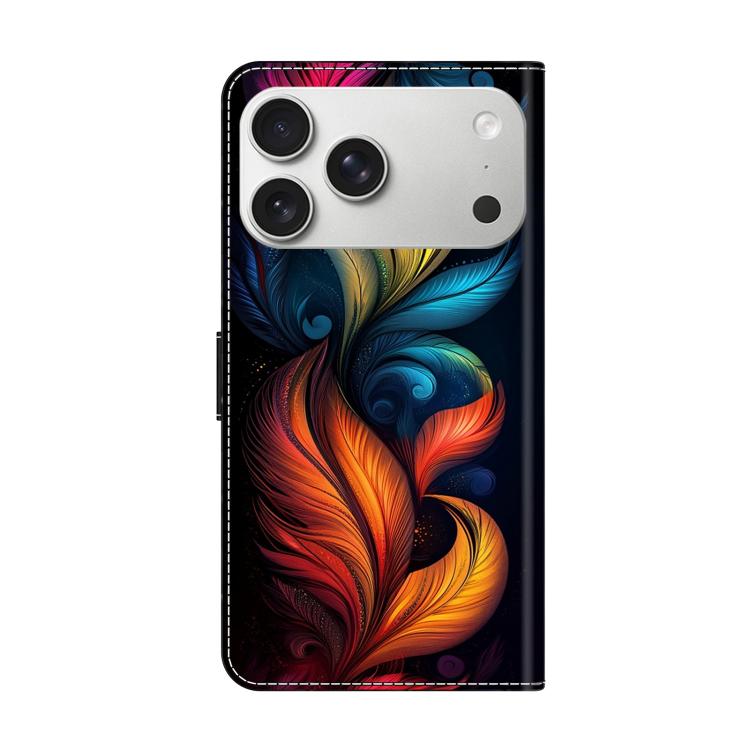 For iPhone 17 Pro Crystal-Like Painted Vegan Leather Phone Case