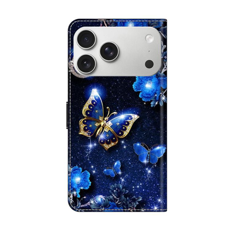 For iPhone 17 Pro Crystal-Like Painted Vegan Leather Phone Case