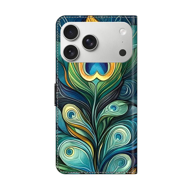For iPhone 17 Pro Crystal-Like Painted Vegan Leather Phone Case