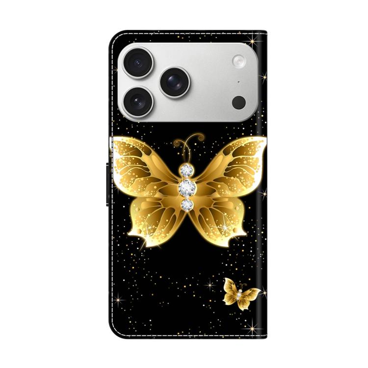 For iPhone 17 Pro Crystal-Like Painted Vegan Leather Phone Case