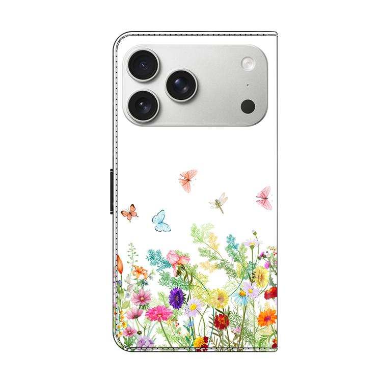 For iPhone 17 Pro Crystal-Like Painted Vegan Leather Phone Case
