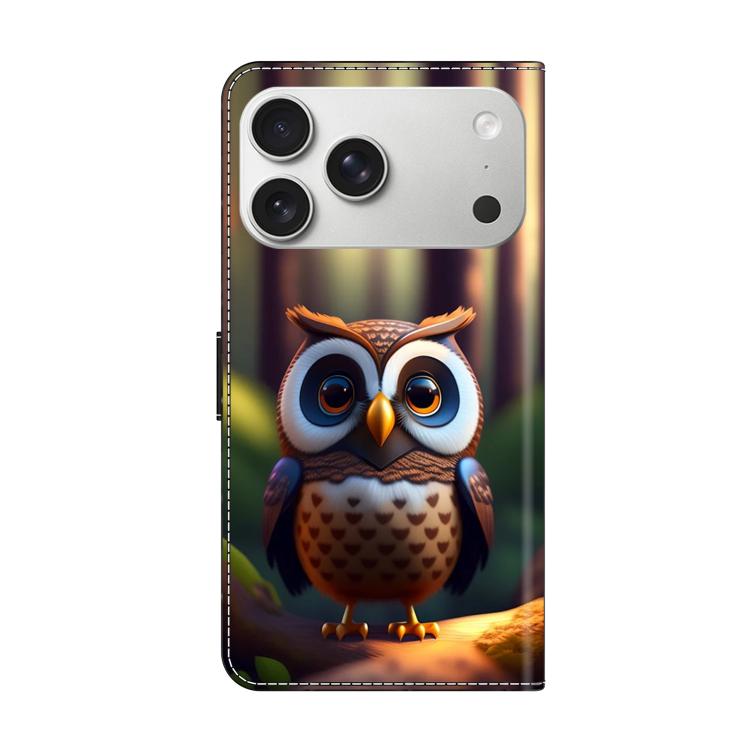 For iPhone 17 Pro Crystal-Like Painted Vegan Leather Phone Case