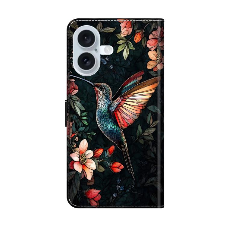 For iPhone 17 Crystal-Like Painted Vegan Leather Phone Case