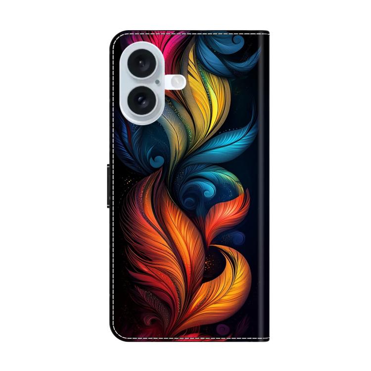 For iPhone 17 Crystal-Like Painted Vegan Leather Phone Case