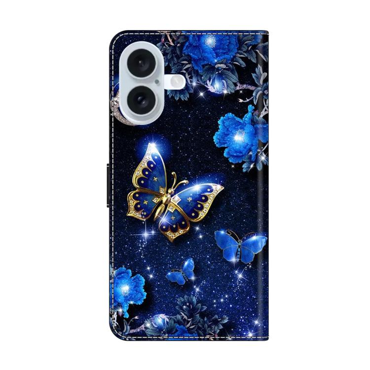 For iPhone 17 Crystal-Like Painted Vegan Leather Phone Case