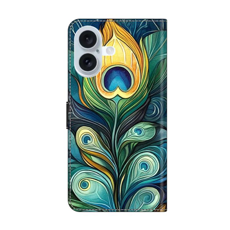 For iPhone 17 Crystal-Like Painted Vegan Leather Phone Case