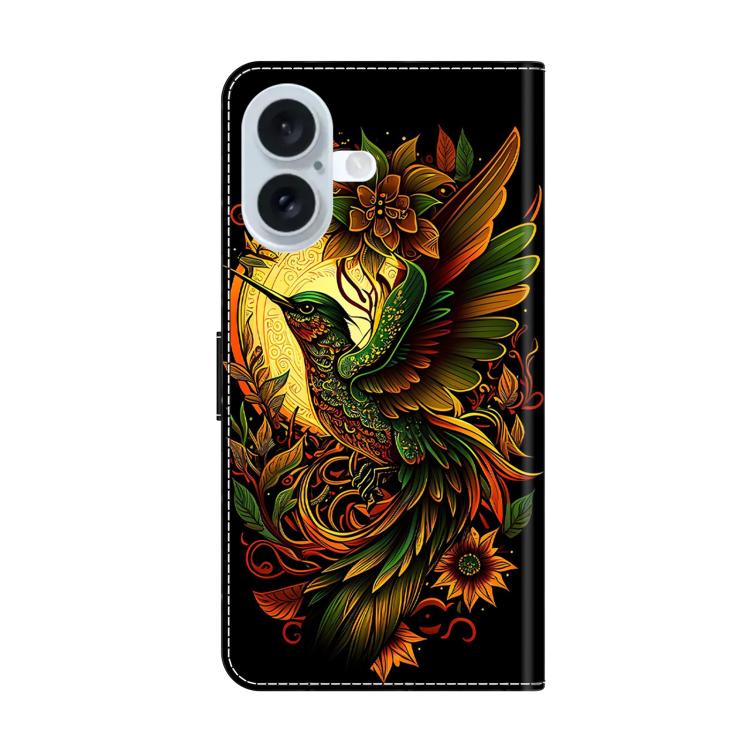 For iPhone 17 Crystal-Like Painted Vegan Leather Phone Case