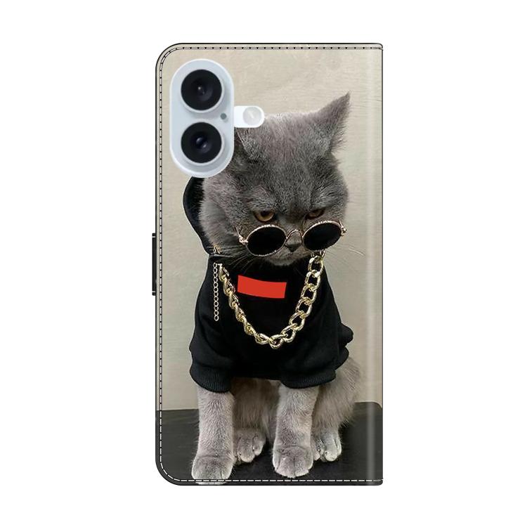 For iPhone 17 Crystal-Like Painted Vegan Leather Phone Case